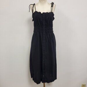 Universal Standard Womens Dark Cottagecore Midi Dress‎ Size M Black Coquette